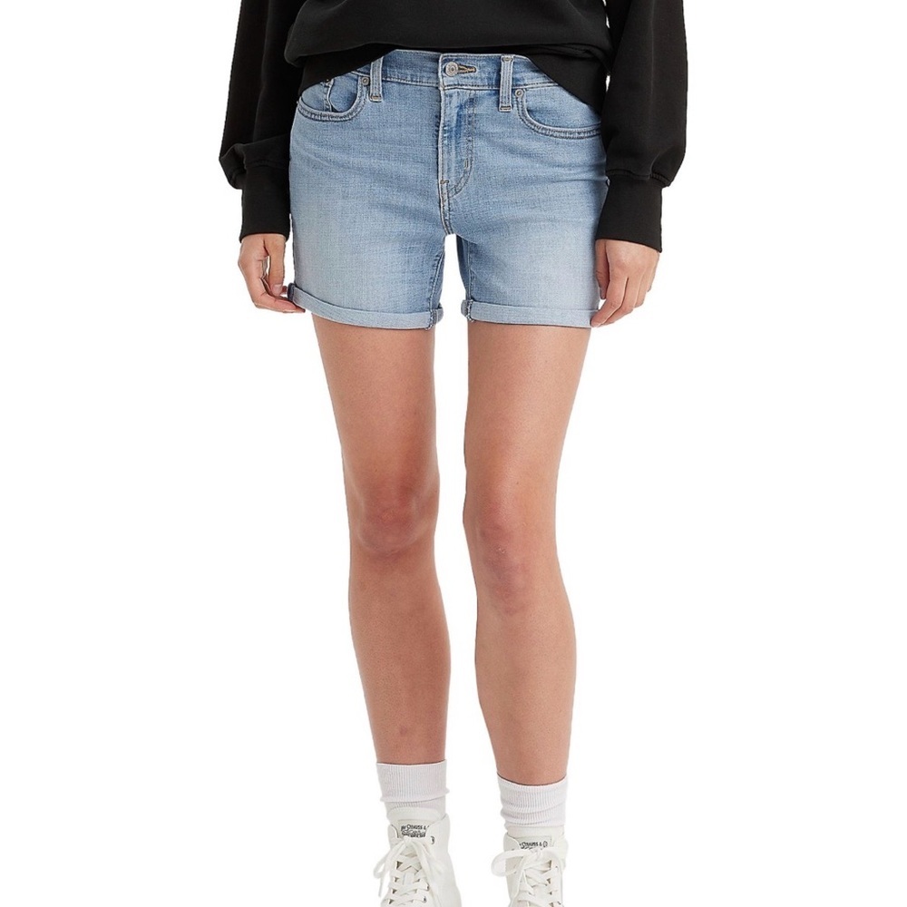 Levi's Women's Mid Rise Slim Fit Mid Length Jean Shorts